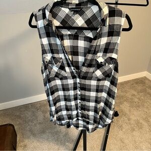 Plaid Button Down Tank